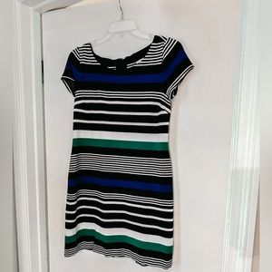 Banana Republic Blue Striped shift dress, size 6.